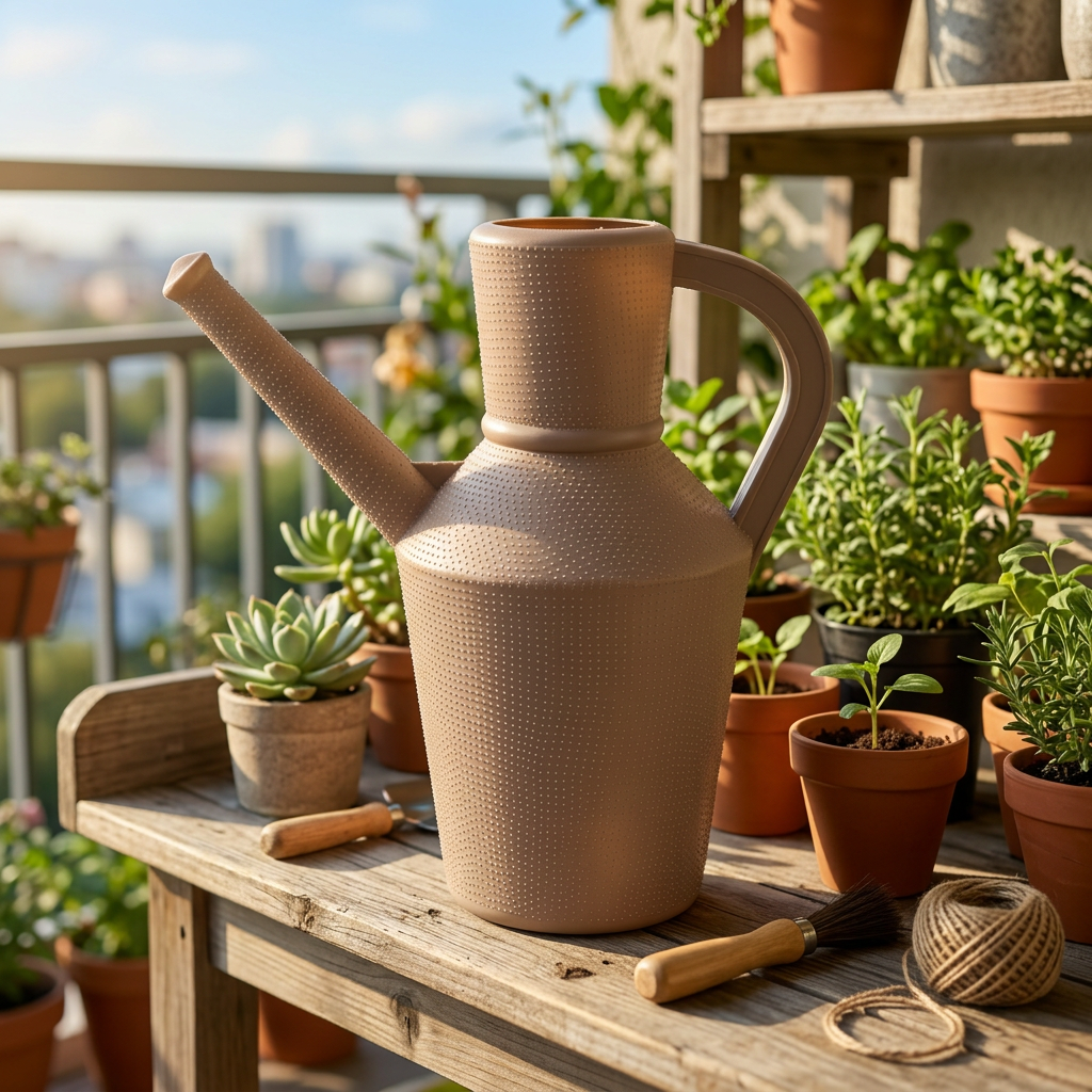 Plastic Garden Watering Jug Taupe - 2 Litres