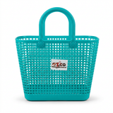Azco Plastic Shopping Basket with Handles Turquoise – 33×17cm