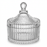 Yesink Glass Sugar Pot with Decorative Lid – 9cm