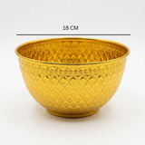 Diamonds Aluminium Mixing Bowl 18 cm – Gold Embossed Design