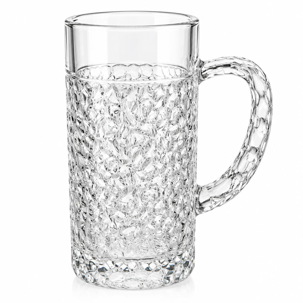Textured Glass Jug with Handle - 1 Litre