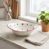 Ceramic Oval Bowl with Handles White - 23x15cm