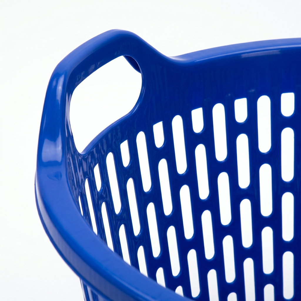 Azco Plastic Laundry Basket with Carry Handles Blue - 50×25cm