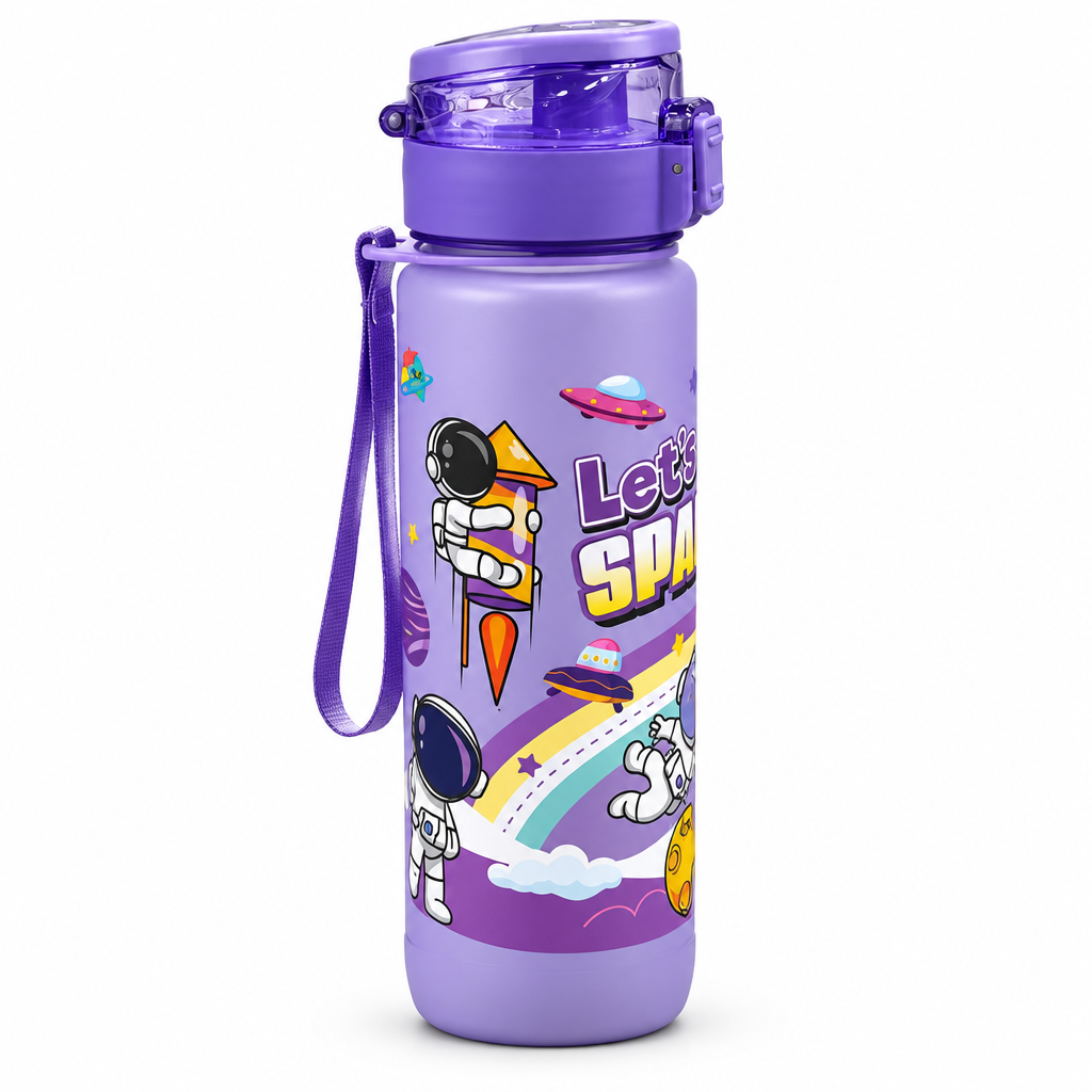 Space-Themed Plastic Water Bottle Purple -  1 Litre