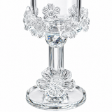 Glass Footed Floral Candle Holder - 20×6cm