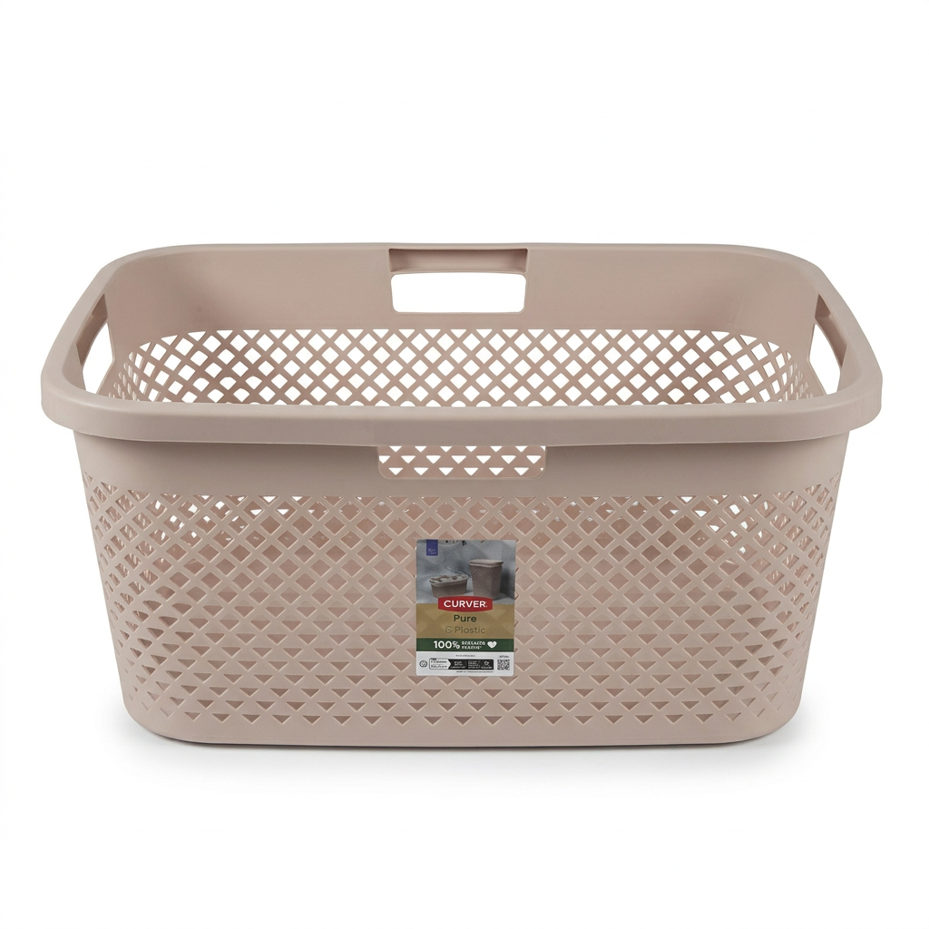 Curver Plastic Storage Basket Dusty Pink - 60×40cm