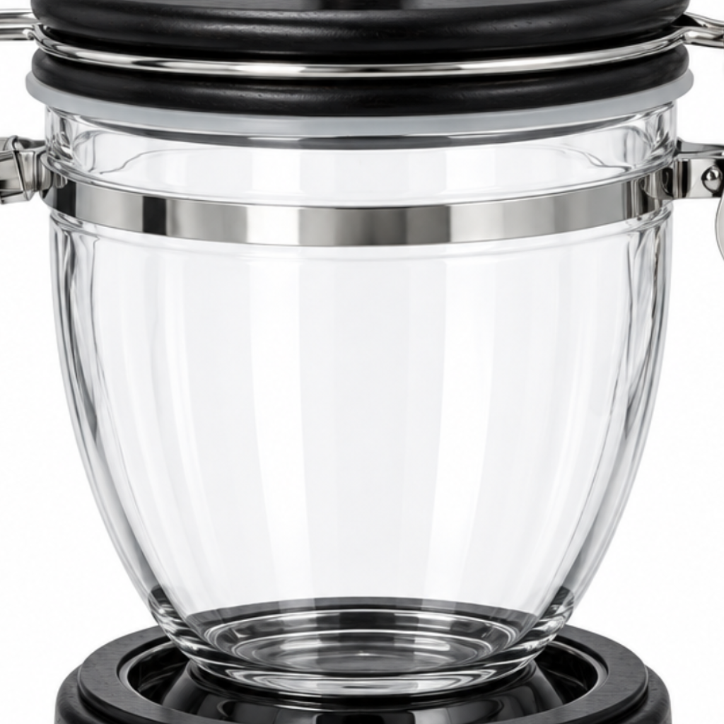 Acrylic and Wooden Canister with Clip Lid - 500ml