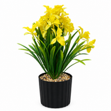 Zeem Artificial Flower Plant in Black Plastic Pot - 28cm