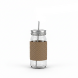 Glass Bottle with Straw Brown - 410ml