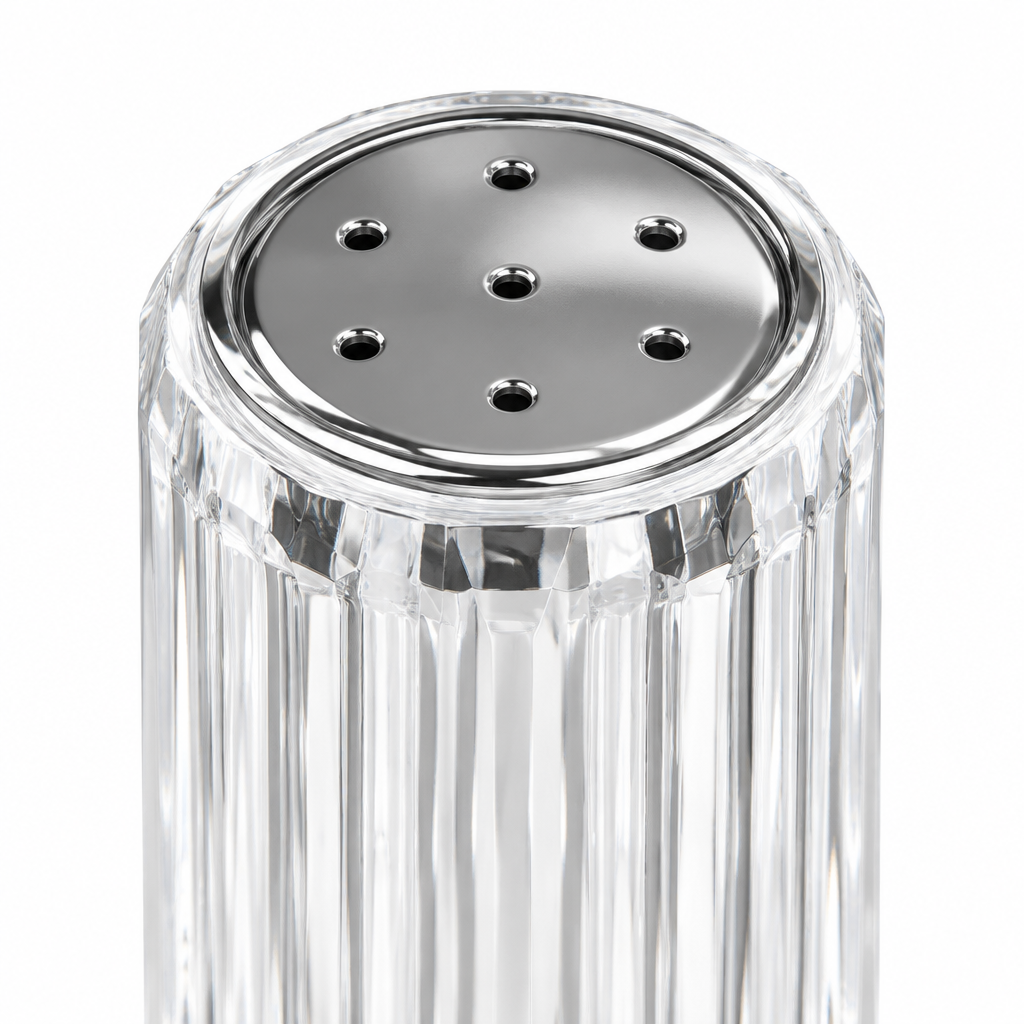Acrylic Salt & Pepper Shaker with Silver Top – 8cm