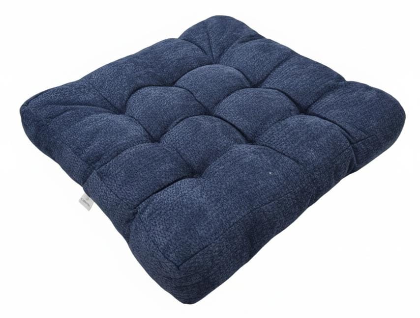 AKDC Premium Square Corduroy Cushion – Deep Blue Textured Ribbed Fabric Decorative Pillow, 50×50×12 cm