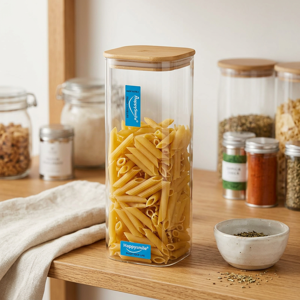 Happysmile Glass Jar with Bamboo Lid - 30cm