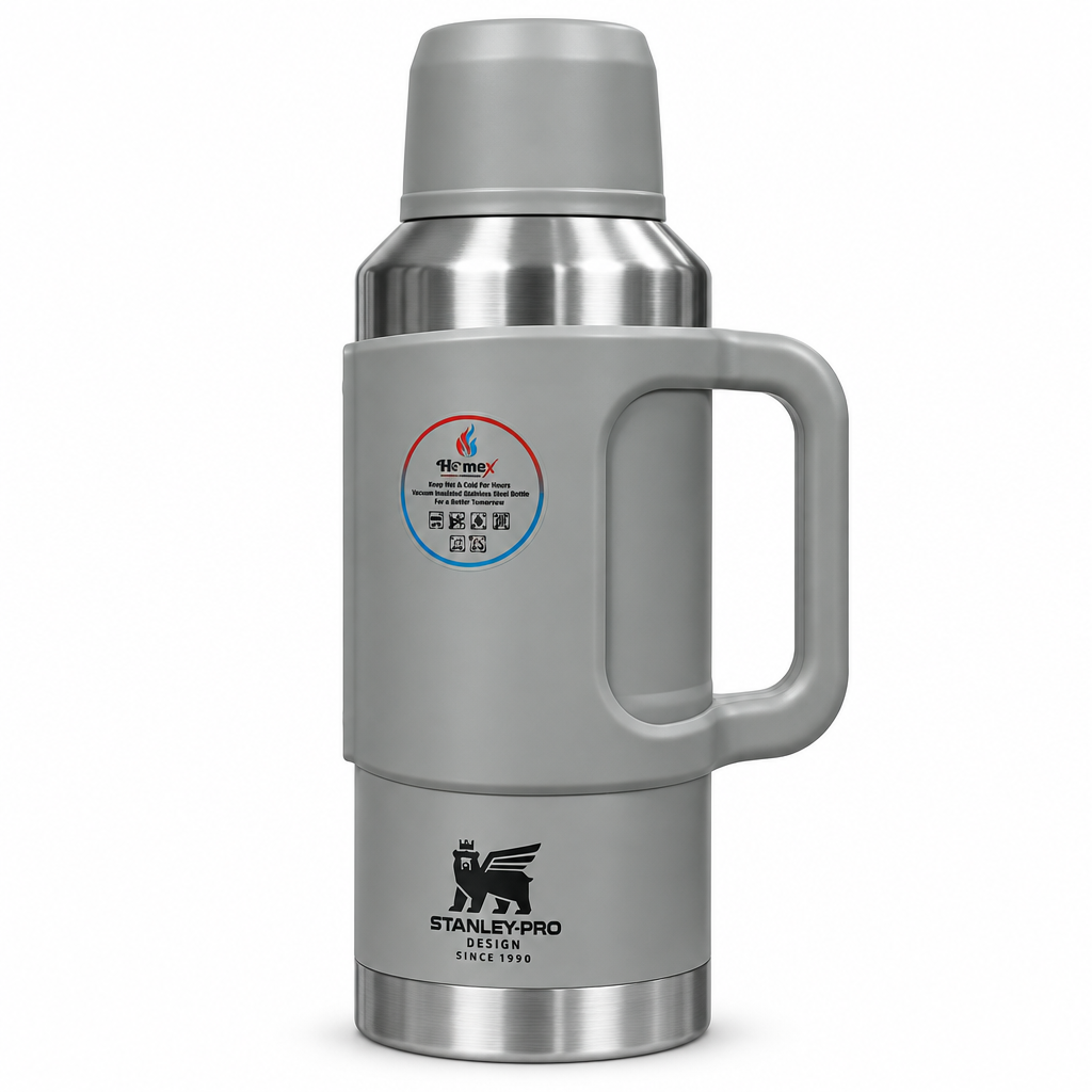 Homex Stainless Steel Vacuum Flask Grey & Silver -  3 Litres