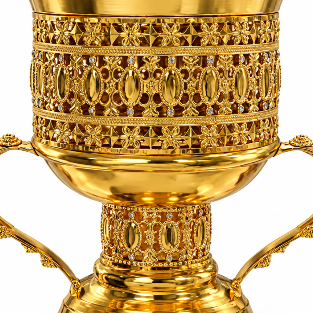 Metal Incense Burner with Handles Gold – 33×25cm