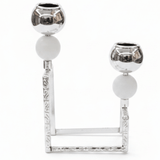2 - Way Silver Metal Candle Holder | Dual Globe Candlestick | 9×18cm - Al Kabayel Discount Centre2 - Way Silver Metal Candle Holder | Dual Globe Candlestick | 9×18cmHome Décor AccentsAKDCAl Kabayel Discount Centre