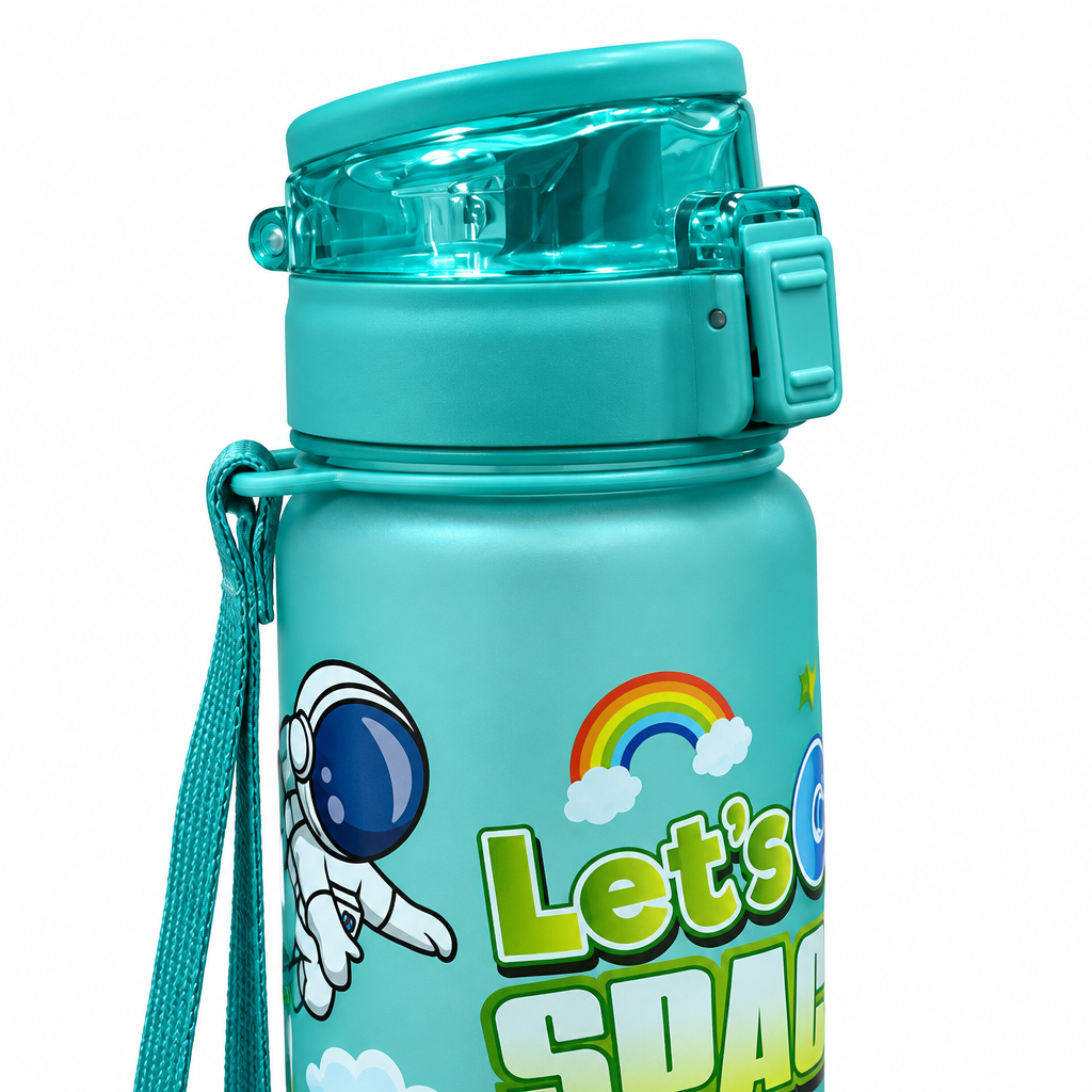 Space Print Plastic Water Bottle Teal - 1 Litre