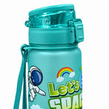 Space Print Plastic Water Bottle Teal - 1 Litre