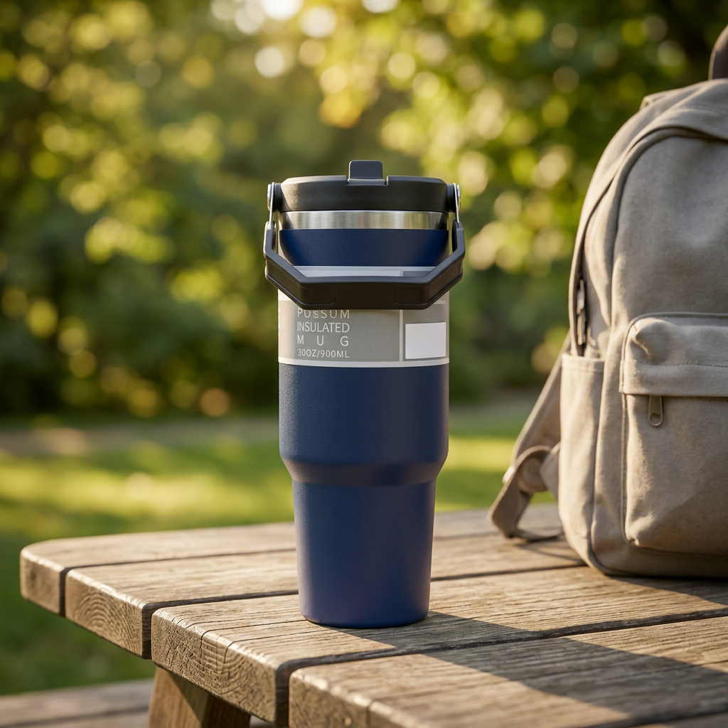Stainless Steel Travel Bottle with Carry Handle - 900ml