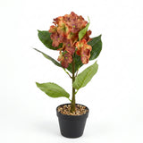 Orange & Rust Artificial Flower Plant with Black Plastic Pot - 45 cm