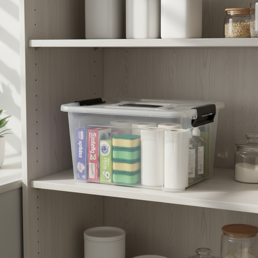 Marcola Plastic Storage Box with Lid and Handles - 43 Liter