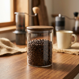 Neoflam Vintage Borosilicate Glass Storage Jar with Wooden Lid - 540ml