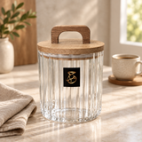 Hamid Glass Canister with Wooden Lid - 750ml