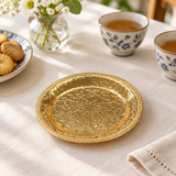 Round Metal Snack Tray Gold - 15cm