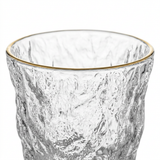 Textured Glass Tumbler with Gold Rim - 250ml