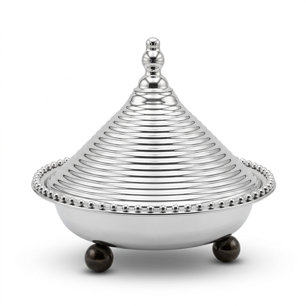 Metal Tajine with Decorative Conical Lid – 25 cm
