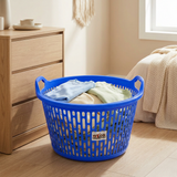 Azco Plastic Laundry Basket with Carry Handles Blue - 50×25cm