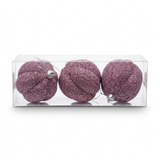 Plastic Christmas Décor Balls 3-Piece Set Mauve Purple - 10cm
