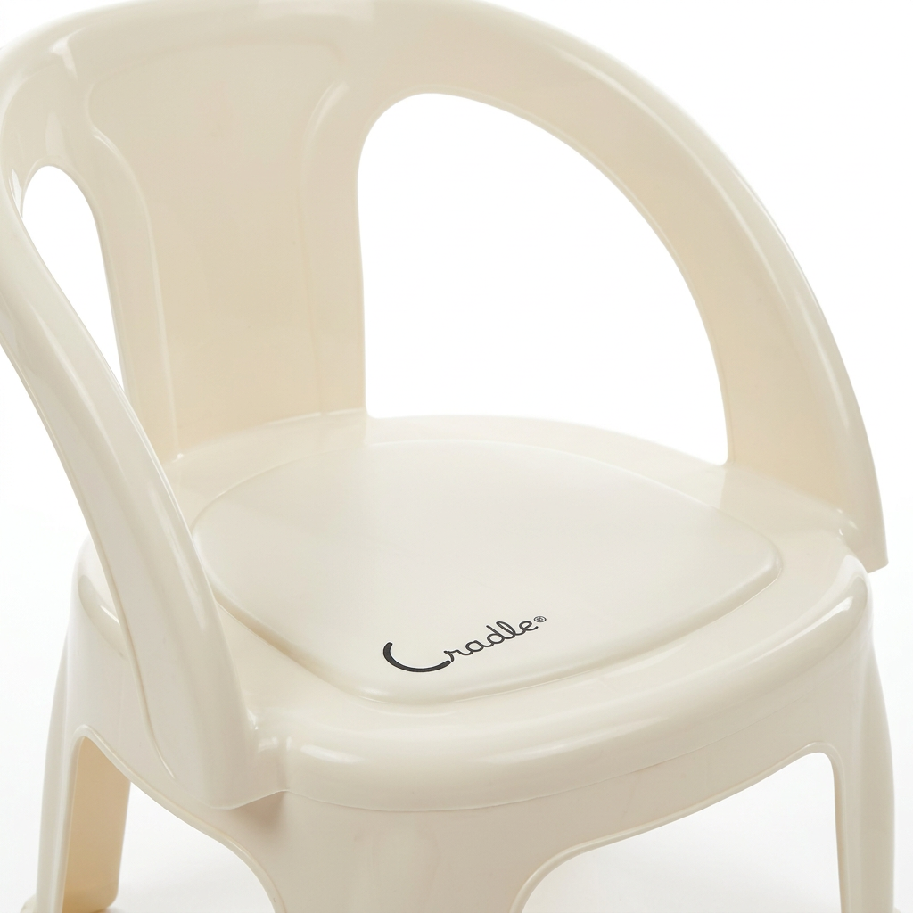 Cradle Plastic Kids Chair with Armrests Ivory - 36×30cm