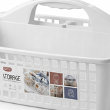 Plastic Handy Storage Basket with Carry Handle White – 32×20cm