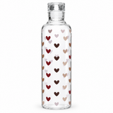 Clear Glass Water Bottle with Heart Design – 750 ml