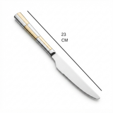 Stainless Steel Knife Set of 6 – 23cm Silver & Gold Accent