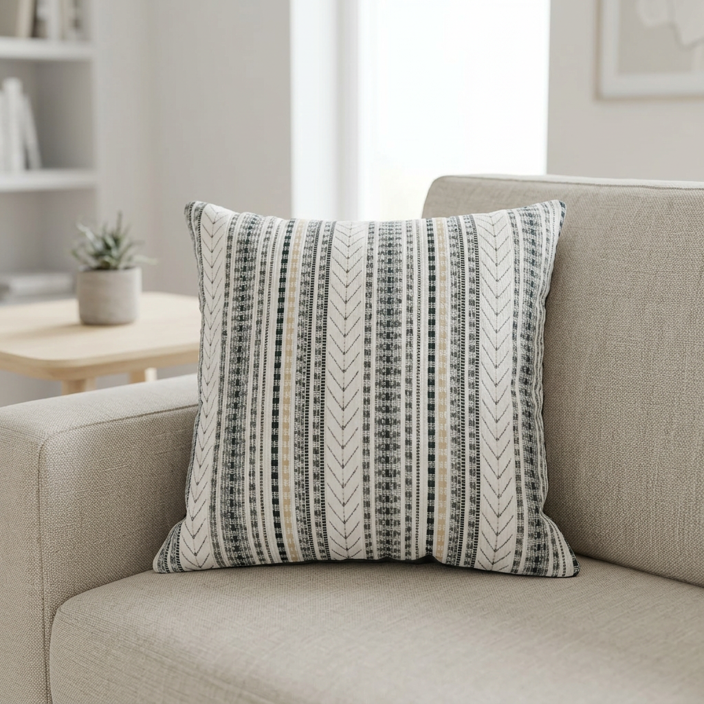 Striped Square Cushion - 40×40cm