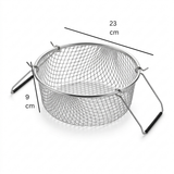 Yuniverse Round Mesh Fries Basket – Silver, 23 × 9 cm