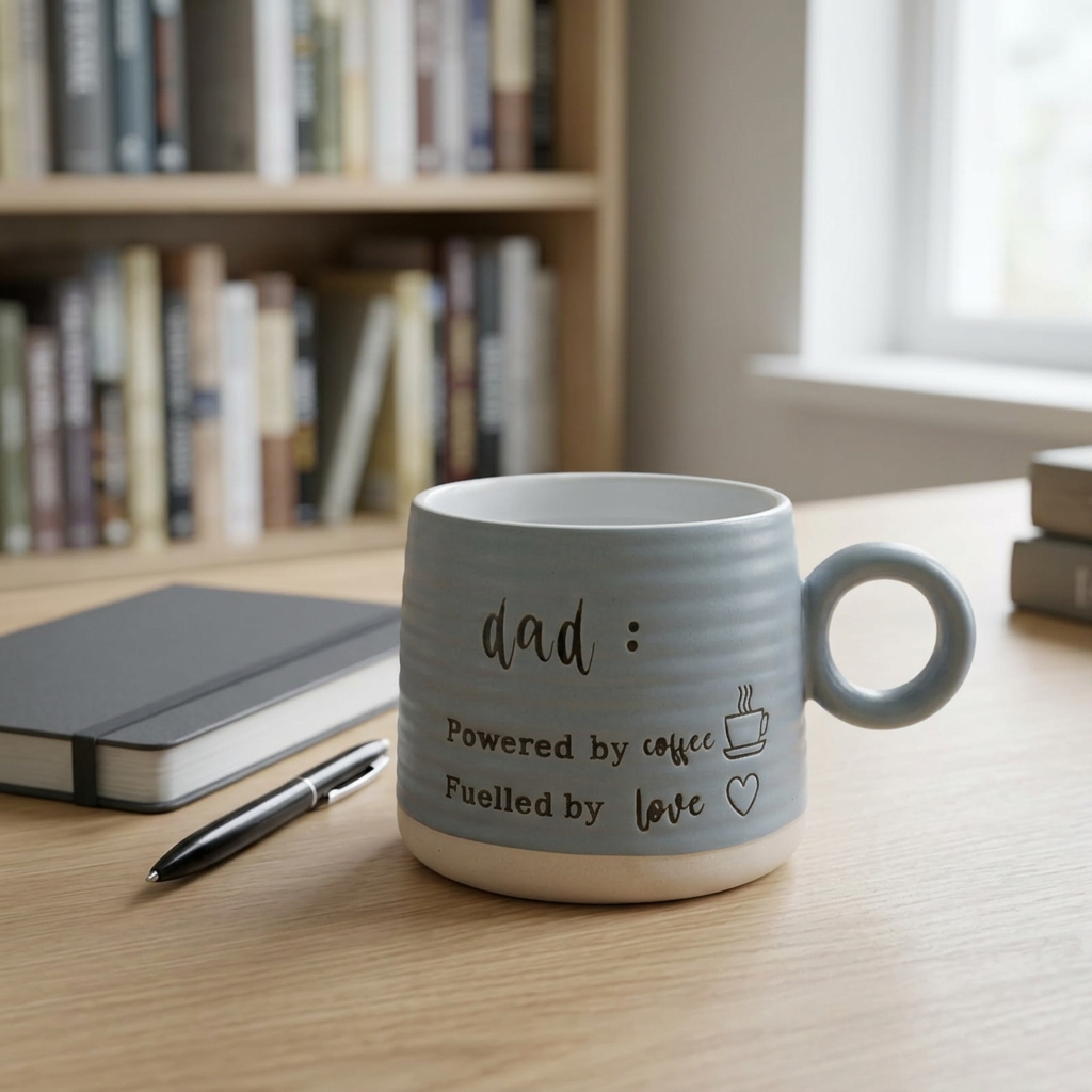 Danny Home Ceramic Dad Mug Grey with Cream Base - 425ml