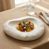 Textured Ceramic Serving Dish White - 20cm