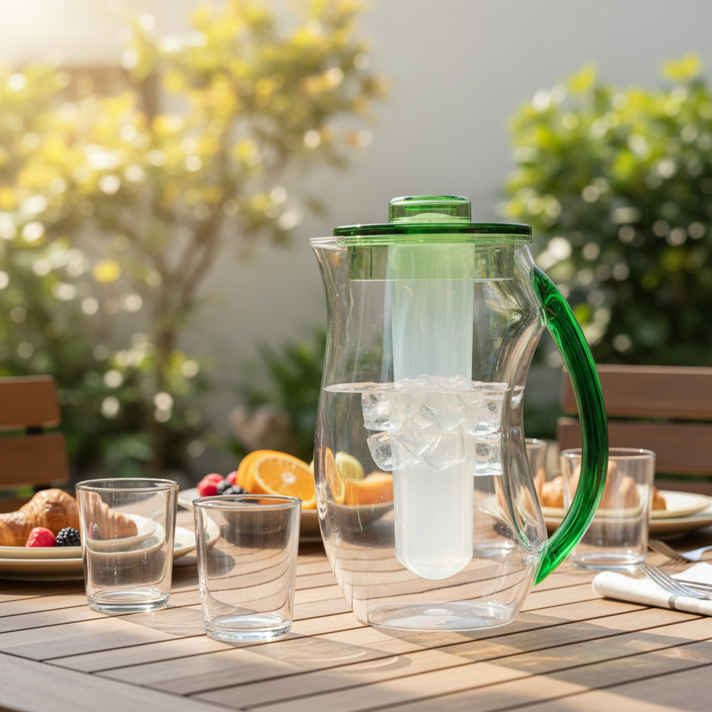 Arya Household Acrylic Jug with Tube Green - 2.5 Litre