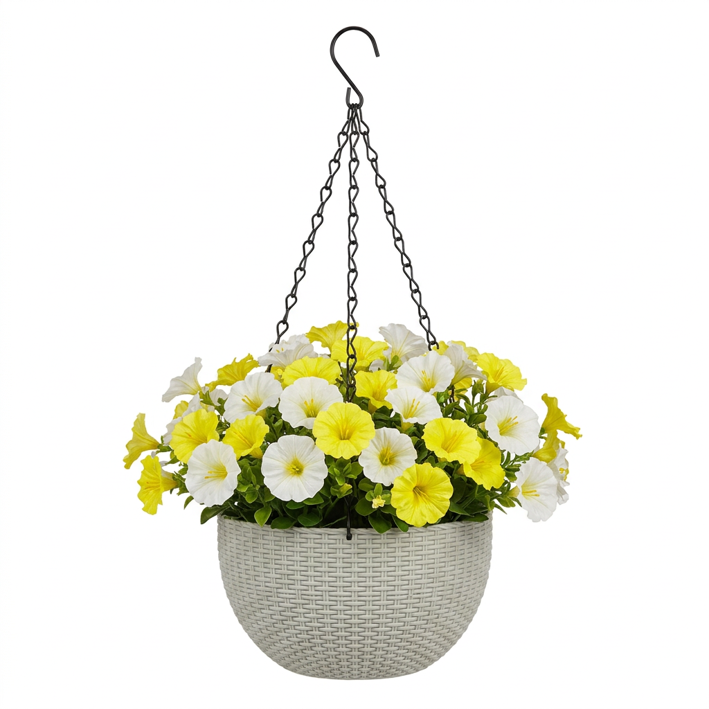 Artificial Plastic Hanging Flower Plant - 45cm