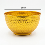 Diamonds Aluminium Mixing Bowl 24cm – Gold Embossed Design