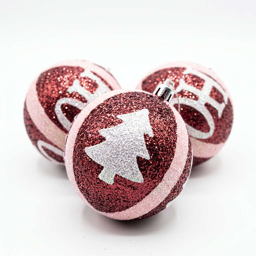 Plastic Christmas Décor Balls 3-Piece Set Red - 10cm