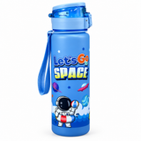 Plastic Water Bottle with Astronaut Space Print Blue - 1 litre