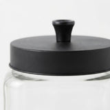 House Mart Glass Canister with Black Lid - 800ml