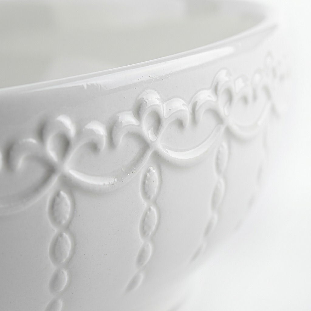 Round Ceramic Soup Bowl White - 22cm