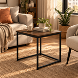 Wooden and Metal Coffee Table - 40×40cm