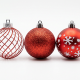 Plastic Christmas Décor Balls 24-Piece Set Red - 6cm