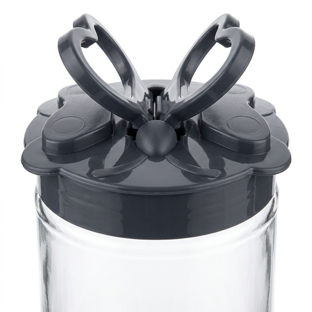 Titiz Glass Jar with Plastic Lid Dark Grey – 680ml