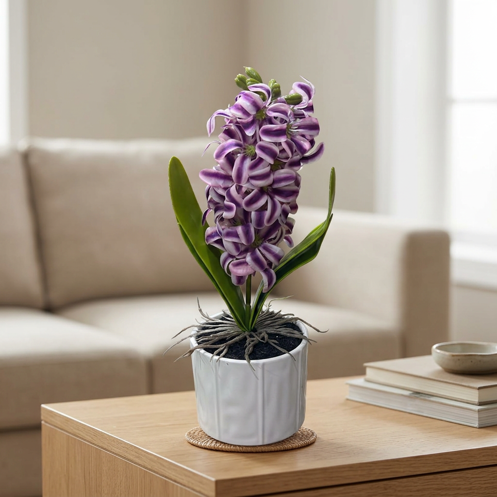 Artificial Flower Plant with Ceramic Pot Purple - 30cm